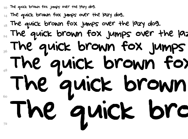 Kylie's hand font waterfall
